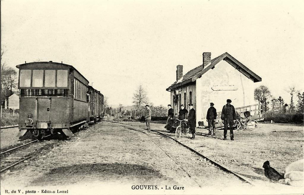 Ancienne gare de Gouvets, carte postale v. 1920
